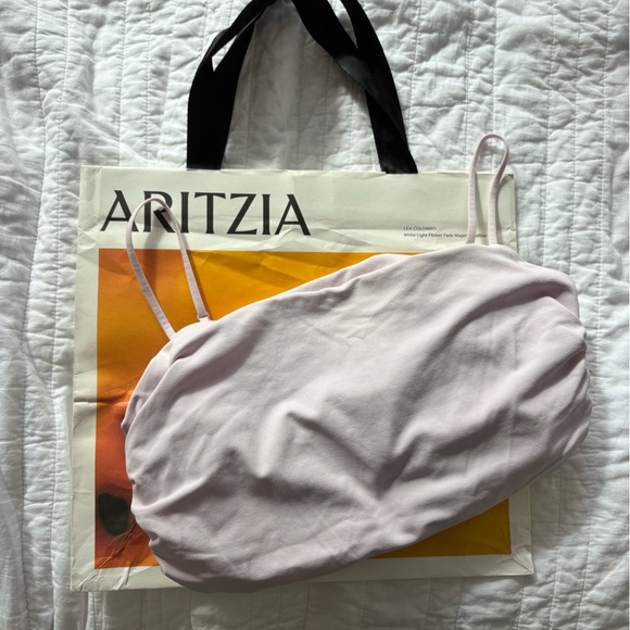 Like New Aritzia Babaton Contour Spaghetti Strap Square Neck Ruched Bodysuit - Picture 3 of 6